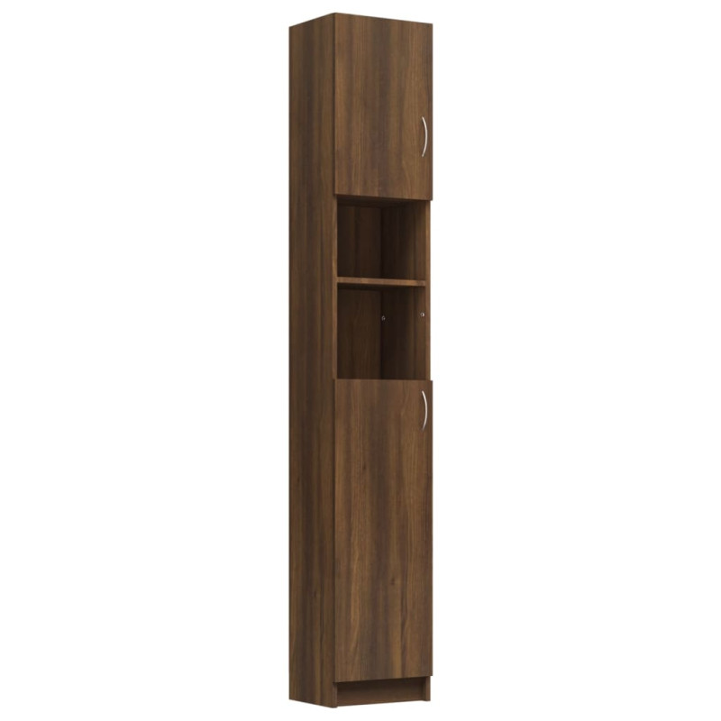 Produktbild för Badrumsskåp brun ek 32x25,5x190 cm konstruerat trä