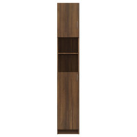 Miniatyr av produktbild för Badrumsskåp brun ek 32x25,5x190 cm konstruerat trä