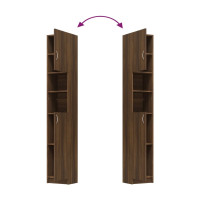 Miniatyr av produktbild för Badrumsskåp brun ek 32x25,5x190 cm konstruerat trä