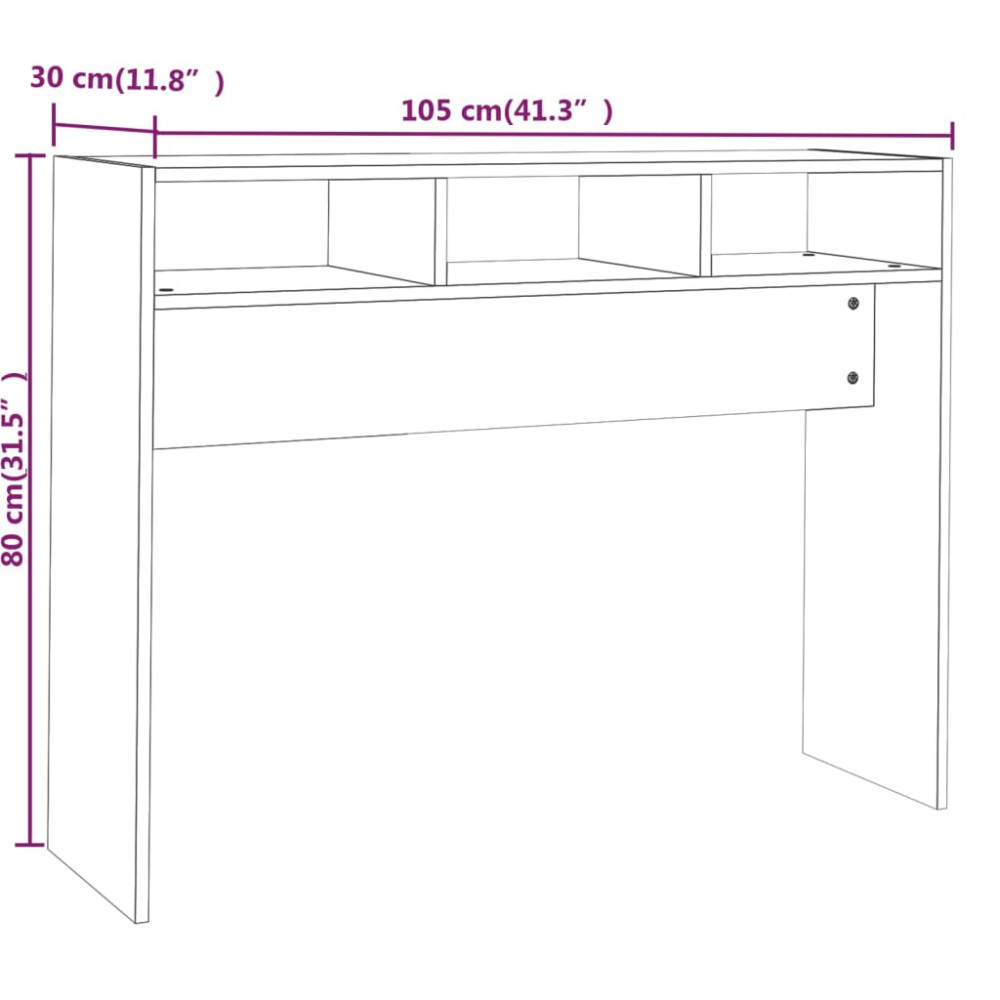 Produktbild för Avlastningsbord grå sonoma 105x30x80 cm konstruerat trä