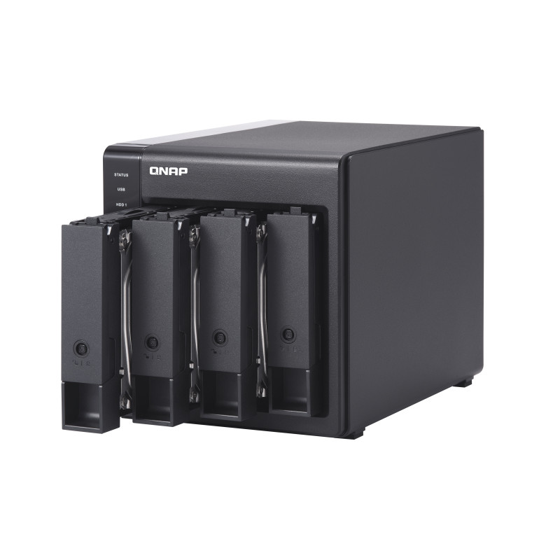 Produktbild för QNAP TR-004 Hölje för lagringsenheter HDD- / SSD kabinett Svart 2.5/3.5"