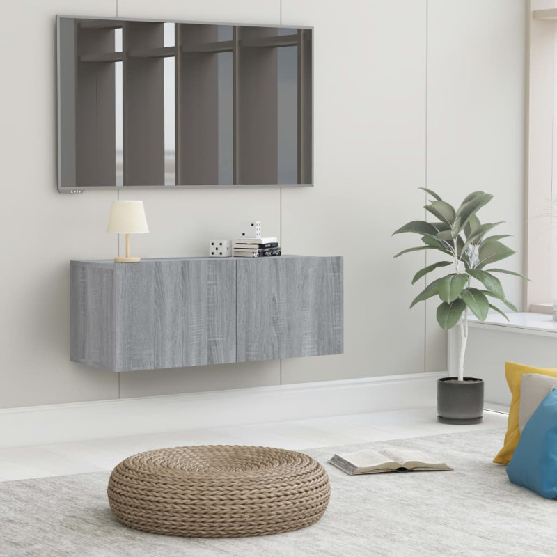 Produktbild för TV-bänk grå sonoma 80x30x30 cm konstruerat trä