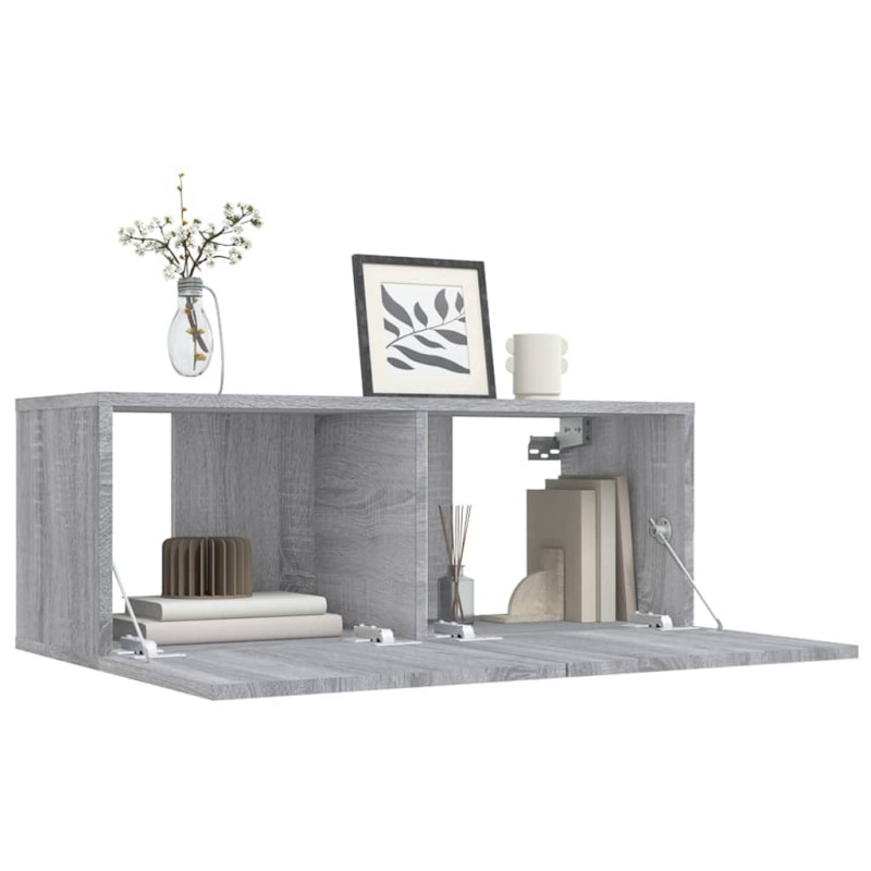Produktbild för TV-bänk grå sonoma 80x30x30 cm konstruerat trä