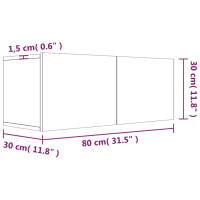 Miniatyr av produktbild för TV-bänk grå sonoma 80x30x30 cm konstruerat trä