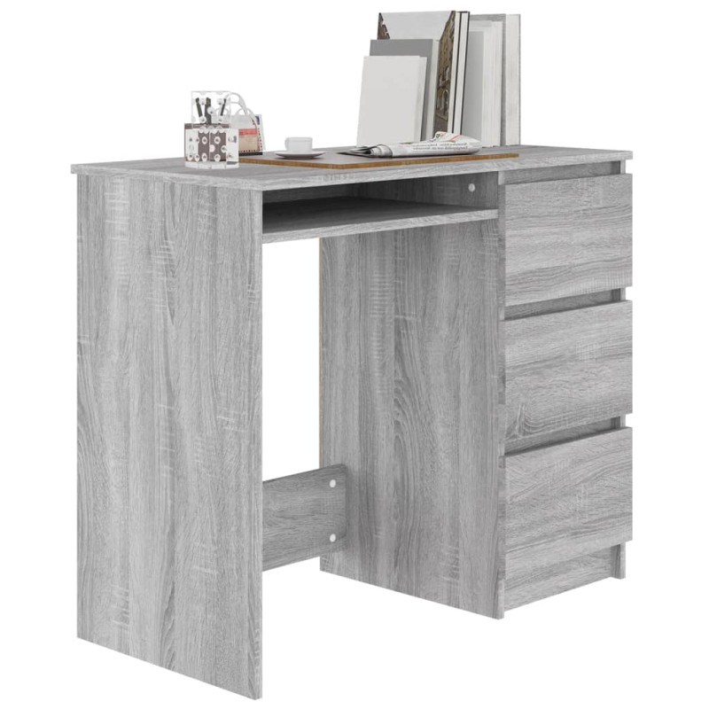 Produktbild för Skrivbord grå sonoma 90x45x76 cm konstruerat trä