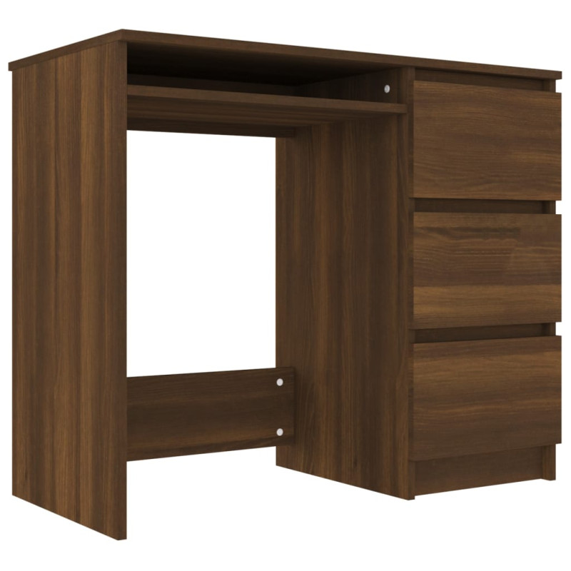 Produktbild för Skrivbord brun ek 90x45x76 cm konstruerat trä