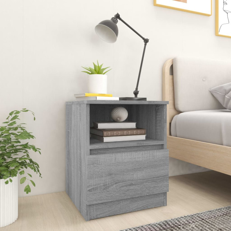 Produktbild för Sängbord grå sonoma 40x40x50 cm konstruerat trä