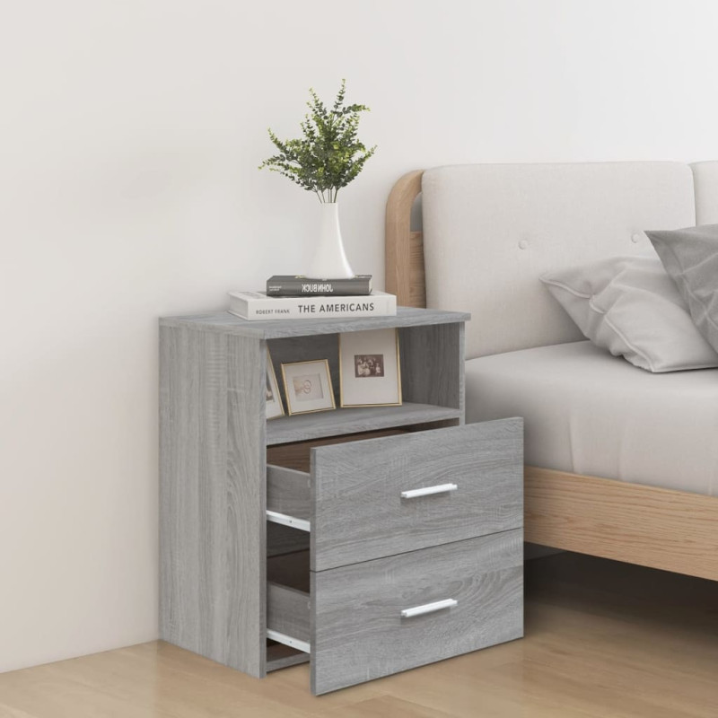 Produktbild för Sängbord grå sonoma 50x32x60 cm