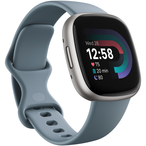 Fitbit Versa 4, Waterfall Blue/Platinum