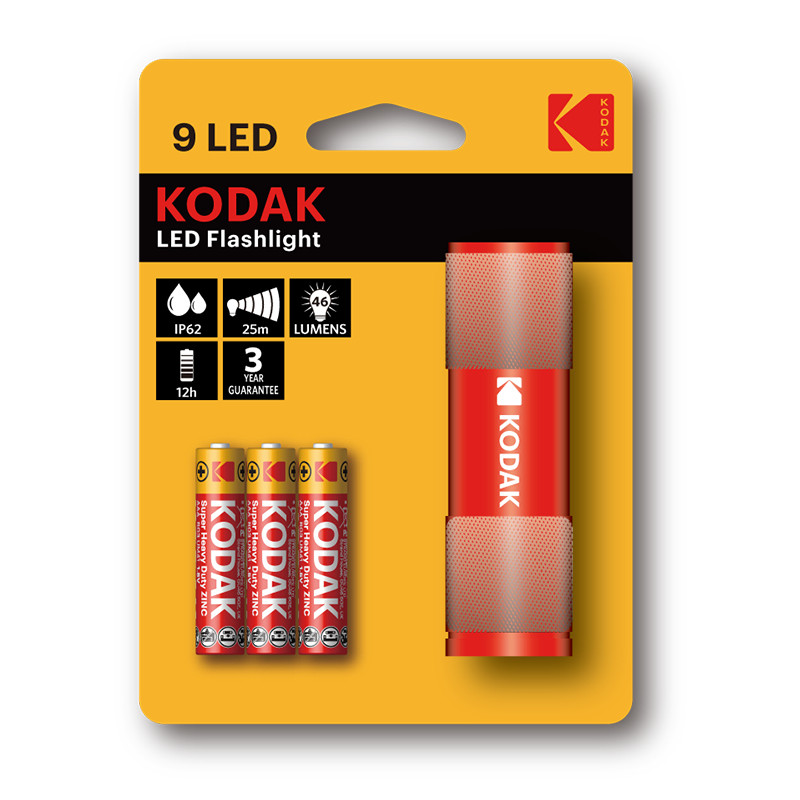 Produktbild för Kodak 9 LED Röd Ficklampa