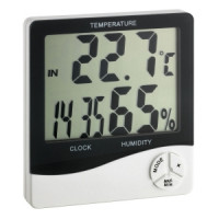 TFA-Dostmann TFA-Dostmann WS 5031 - Thermo-Hygrometer mit Uhrzeitanzeige inomhus Elektronisk hygrometer Svart, Vit