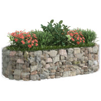 Produktbild för Planteringsgabion galvaniserat järn 200x100x50 cm