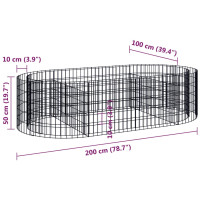 Produktbild för Planteringsgabion galvaniserat järn 200x100x50 cm