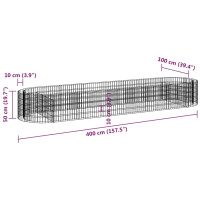 Produktbild för Planteringsgabion galvaniserat järn 400x100x50 cm