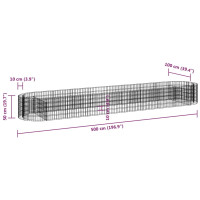 Produktbild för Planteringsgabion galvaniserat järn 500x100x50 cm