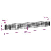 Produktbild för Planteringsgabion galvaniserat järn 600x100x50 cm