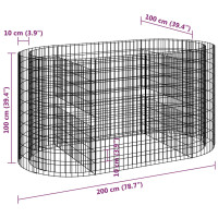 Produktbild för Planteringsgabion galvaniserat järn 200x100x100 cm