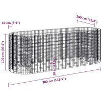 Produktbild för Planteringsgabion galvaniserat järn 300x100x100 cm