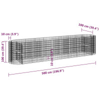 Produktbild för Planteringsgabion galvaniserat järn 500x100x100 cm