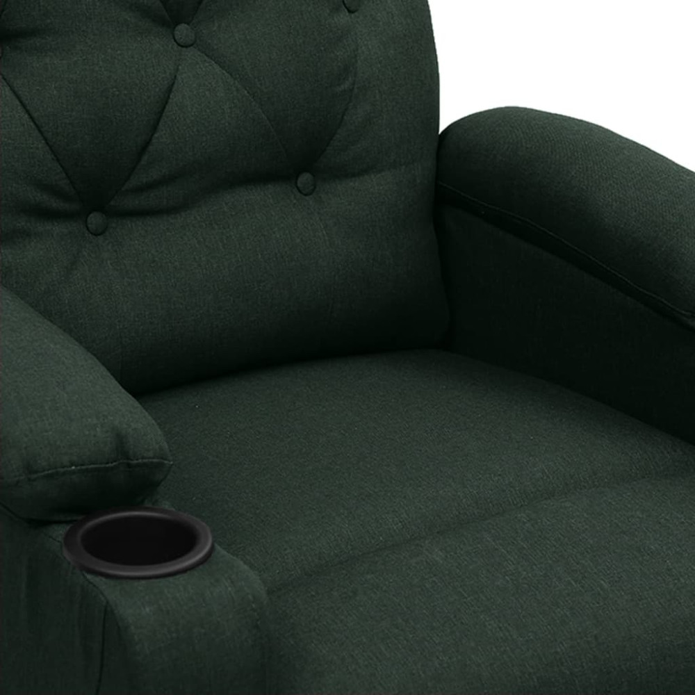 Produktbild för Massagefåtölj mörkgrön tyg