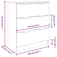 Produktbild för Skänk 3 delar vit högglans konstruerat trä