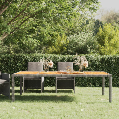 vidaXL Trädgårdsbord grå 250x100x75 cm konstrotting