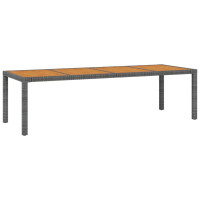 Produktbild för Trädgårdsbord grå 250x100x75 cm konstrotting