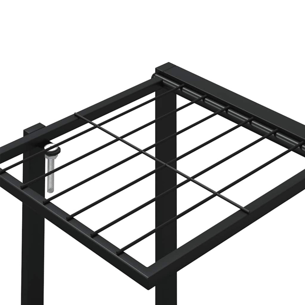 Produktbild för Växtställ på hjul 94,5x24,5x91,5 cm svart järn
