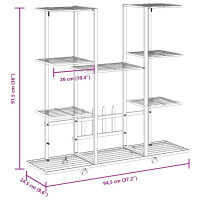 Produktbild för Växtställ på hjul 94,5x24,5x91,5 cm svart järn