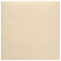 Produktbild för Väggpaneler 12 st Gräddvit 30x30 cm tyg 1,08 m²