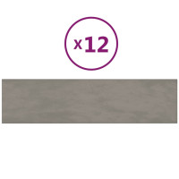 Produktbild för Väggpaneler 12 st ljusgrå 60x15 cm sammet 1,08 m²
