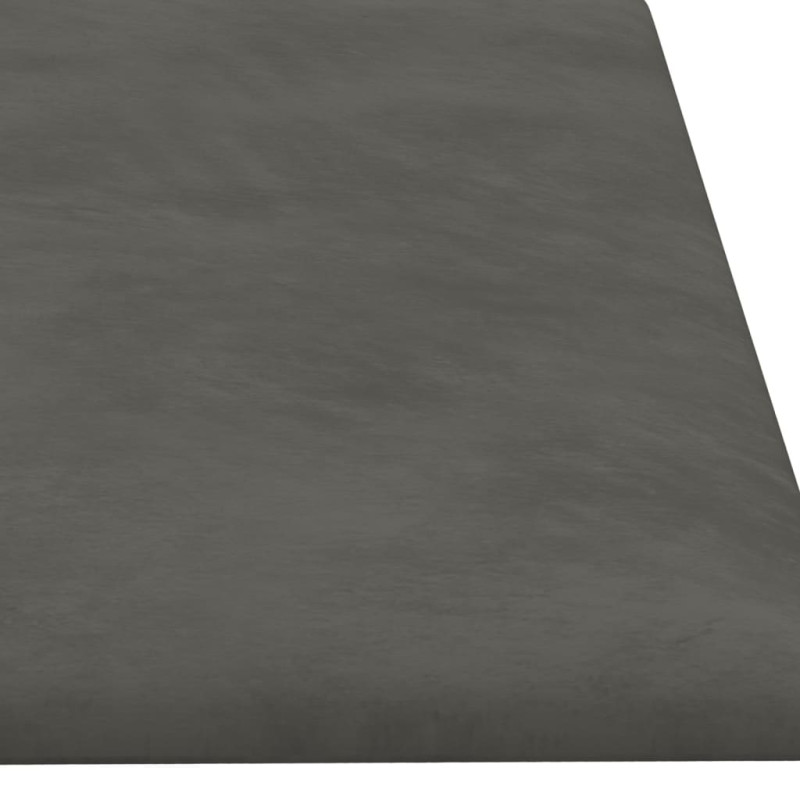 Produktbild för Väggpaneler 12 st mörkgrå 60x15 cm sammet 1,08 m²
