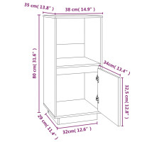 Produktbild för Skåp vit 38x35x80 cm massiv furu