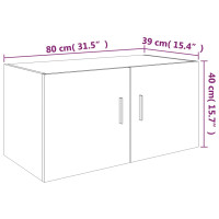 Produktbild för Väggmonterat skåp brun ek 80x39x40 cm konstruerat trä