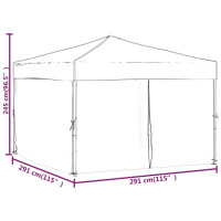 Produktbild för Hopfällbart partytält med sidoväggar taupe 3x3 m