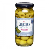 ICA Grekiska gröna oliver urkärnade 227g