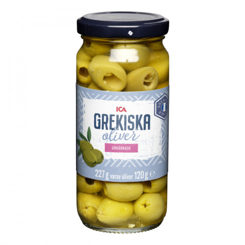 ICA Grekiska gröna oliver urkärnade