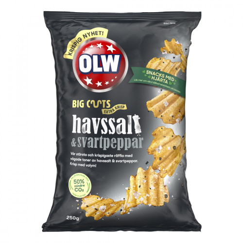 Olw Chips BigCuts Havssalt Svartpeppar
