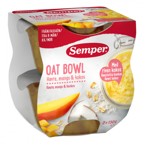 Semper Oat bowl Mango/kokos 8M