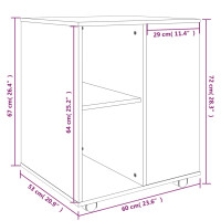 Produktbild för Skåp med hjul rökfärgad ek 60x53x72 cm konstruerat trä