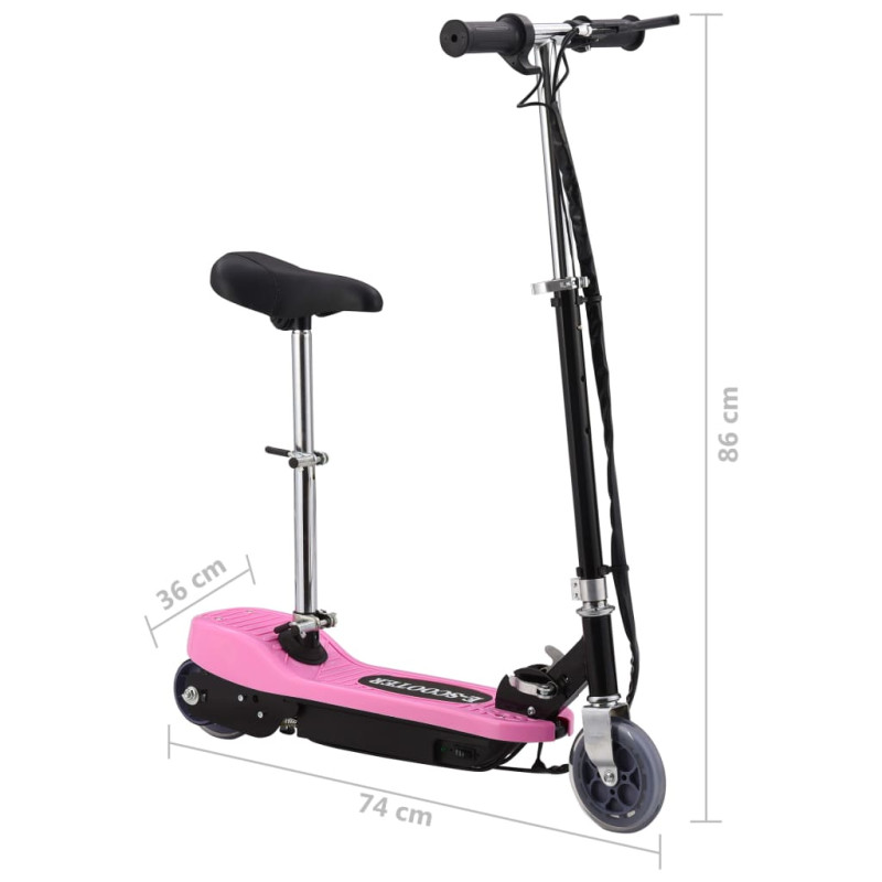 Produktbild för Elektrisk sparkcykel med sadel 120 W rosa