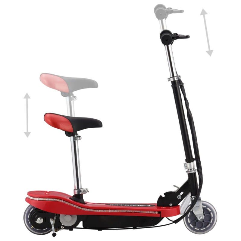 Produktbild för Elektrisk sparkcykel med sits och LED 120 W röd