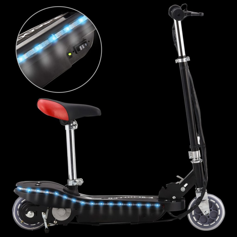 Produktbild för Elektrisk sparkcykel med sits och LED 120 W svart