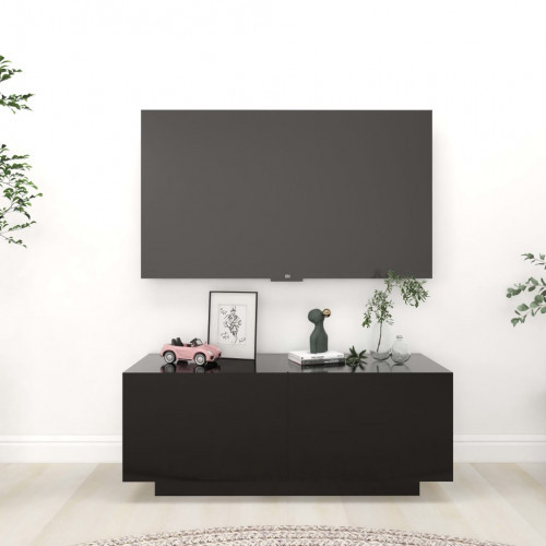 vidaXL TV-skåp svart 100x35x40 cm spånskiva