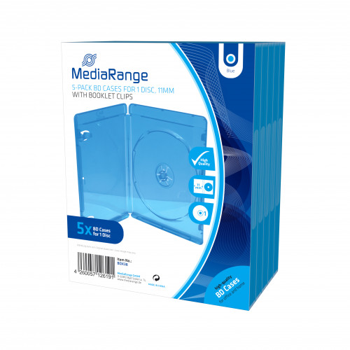 MediaRange MediaRange BOX38 fodral till optiska skivor Blu-ray-fodral 1 diskar Blå