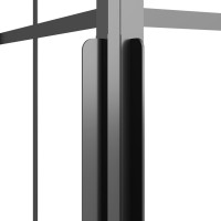 Produktbild för Duschvägg frostad ESG 80x70x180 cm svart