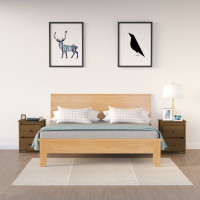 Produktbild för Sängbord 2 st honungsbrun 50x35x61,5 cm massiv furu