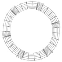 Produktbild för Planteringsgabion upphöjd rund galvaniserat stål Ø50x50 cm