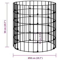 Produktbild för Planteringsgabion upphöjd rund galvaniserat stål Ø50x50 cm