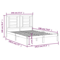 Produktbild för Sängram utan madrass 140x190 cm massiv furu